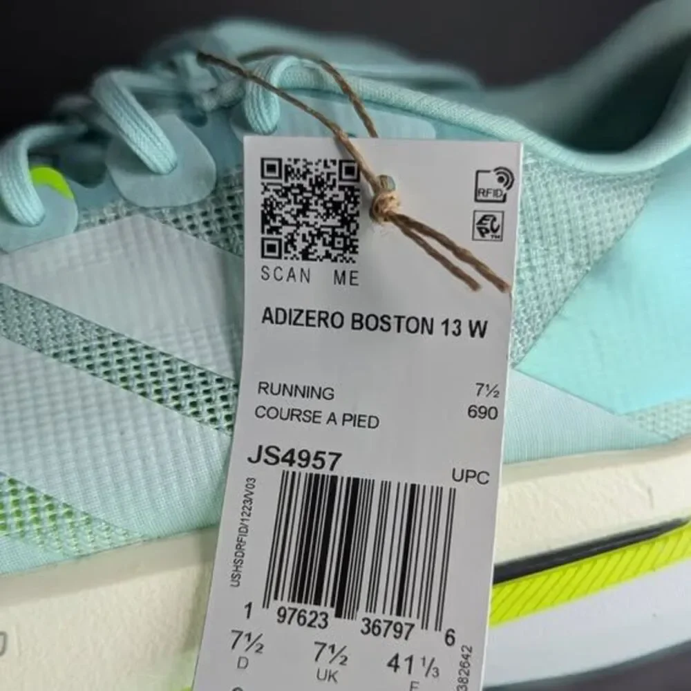 Women Adidas Adizero Boston 13 Flash Aqua Mint Teal White JS4957 Size 9